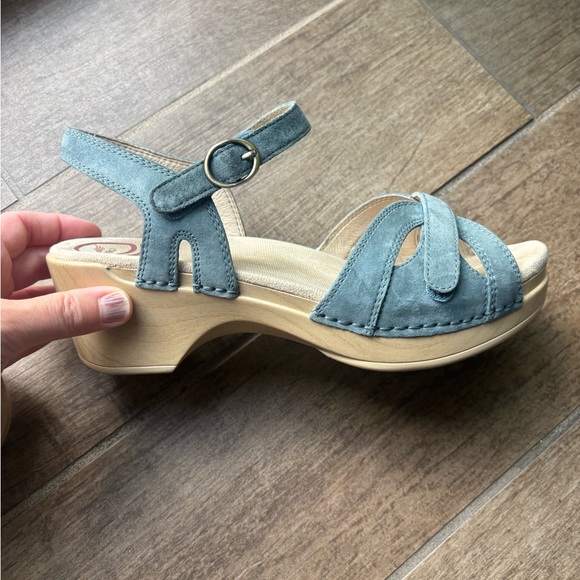 Dansko Season Denim Suede Sandals - Picture 1 of 5